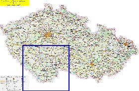 mapa de de estradas Republica Checa em ingles