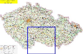 mapa de de estradas Republica Checa em ingles