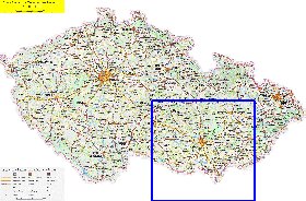 mapa de de estradas Republica Checa em ingles