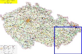 mapa de de estradas Republica Checa em ingles