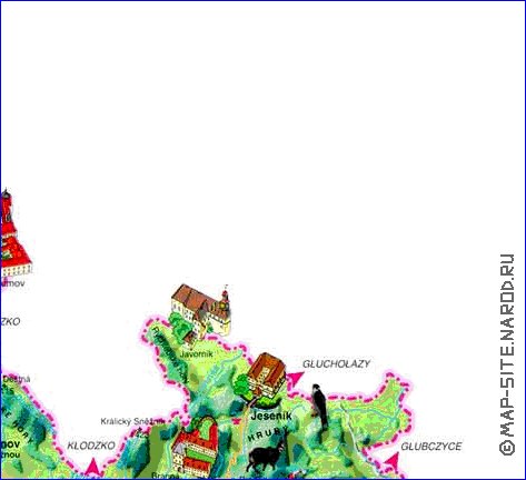 mapa de Republica Checa no idioma checo