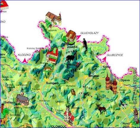 carte de Republique tcheque dans la langue tcheque