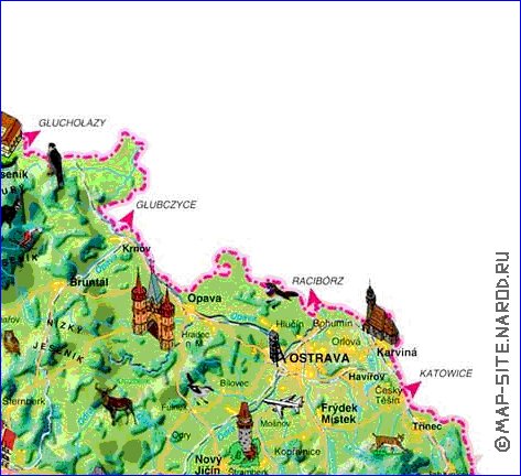 carte de Republique tcheque dans la langue tcheque