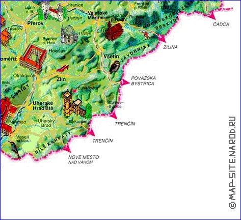 carte de Republique tcheque dans la langue tcheque