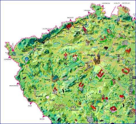 carte de Republique tcheque dans la langue tcheque