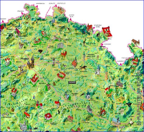 carte de Republique tcheque dans la langue tcheque