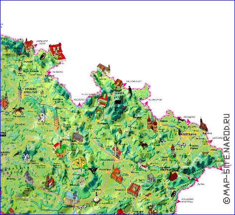 carte de Republique tcheque dans la langue tcheque