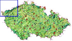 mapa de Republica Checa no idioma checo