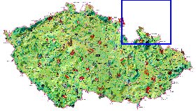 mapa de Republica Checa no idioma checo