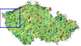mapa de Republica Checa no idioma checo