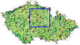 mapa de Republica Checa no idioma checo