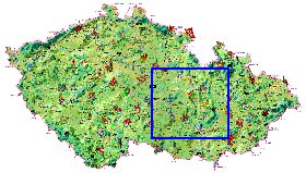 mapa de Republica Checa no idioma checo