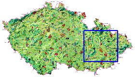 carte de Republique tcheque dans la langue tcheque