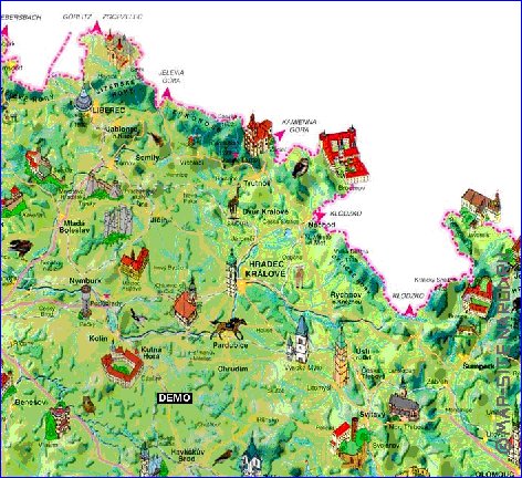 carte de Republique tcheque dans la langue tcheque