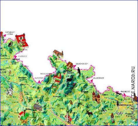 mapa de Republica Checa no idioma checo