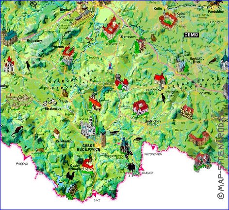 carte de Republique tcheque dans la langue tcheque