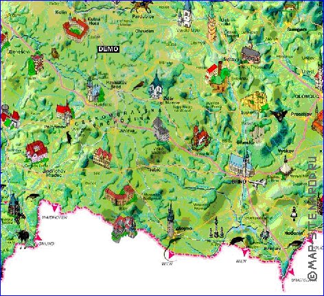 carte de Republique tcheque dans la langue tcheque