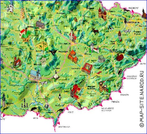 carte de Republique tcheque dans la langue tcheque