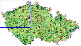 mapa de Republica Checa no idioma checo