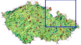 mapa de Republica Checa no idioma checo