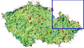 mapa de Republica Checa no idioma checo