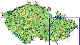 mapa de Republica Checa no idioma checo