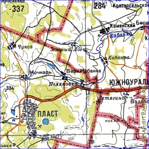 carte de Oblast de Tcheliabinsk