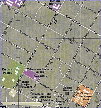 mapa de Chengdu em ingles