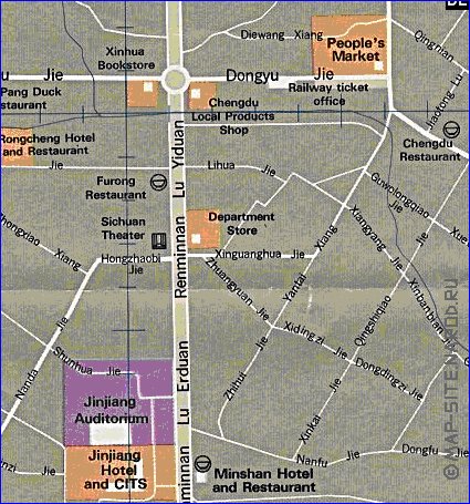 mapa de Chengdu em ingles