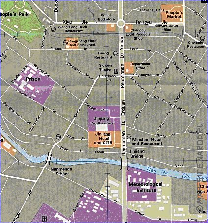 mapa de Chengdu em ingles