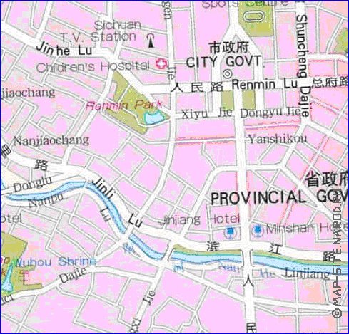 carte de Chengdu