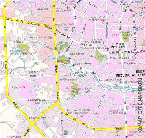 mapa de Chengdu