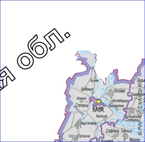 carte de Oblast de Tcherkassy