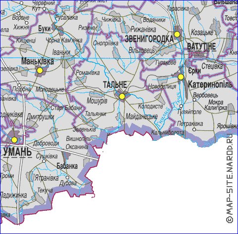 carte de Oblast de Tcherkassy