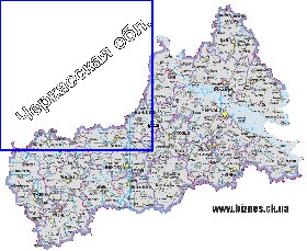 carte de Oblast de Tcherkassy