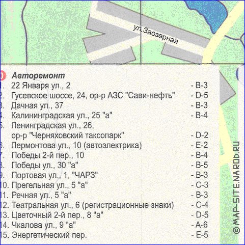 carte de Chernyakhovsk