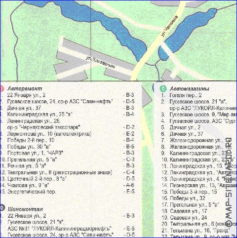 carte de Chernyakhovsk