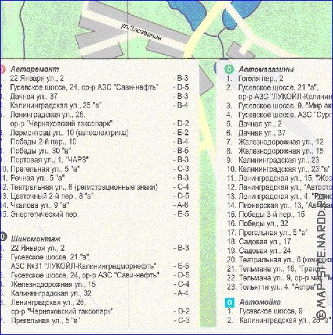 carte de Chernyakhovsk