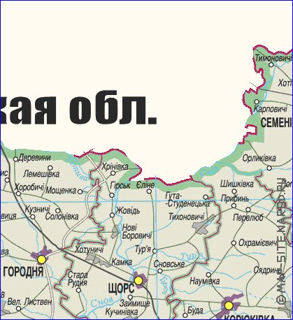 mapa de Chernihiv