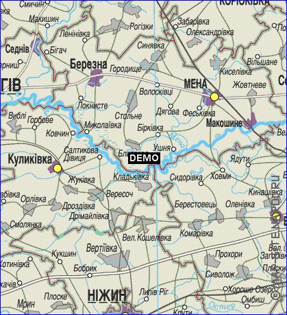carte de Oblast de Tchernihiv