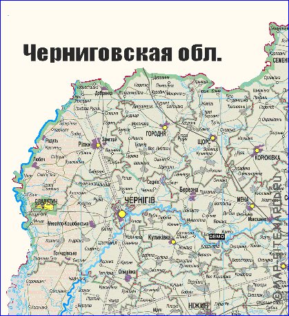 carte de Oblast de Tchernihiv
