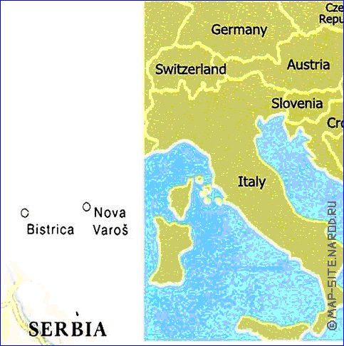 mapa de Montenegro em ingles