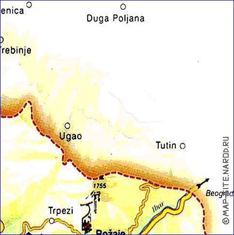 mapa de Montenegro em ingles