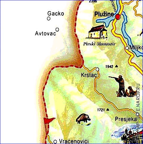 mapa de Montenegro em ingles