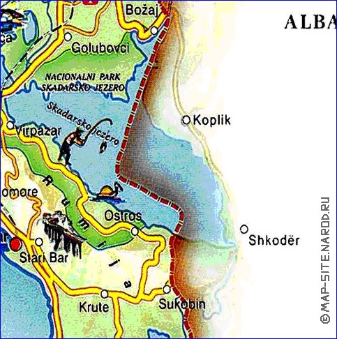 mapa de Montenegro em ingles