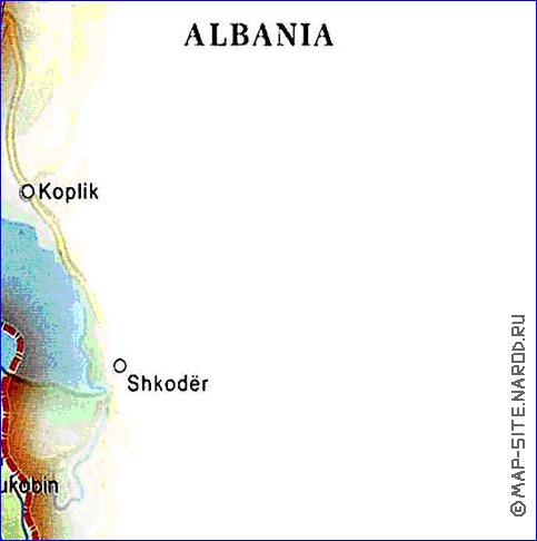 mapa de Montenegro em ingles