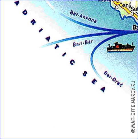 mapa de Montenegro em ingles