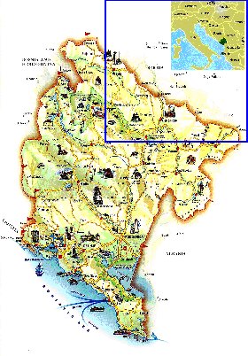 mapa de Montenegro em ingles