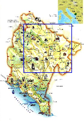 mapa de Montenegro em ingles