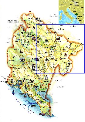 mapa de Montenegro em ingles